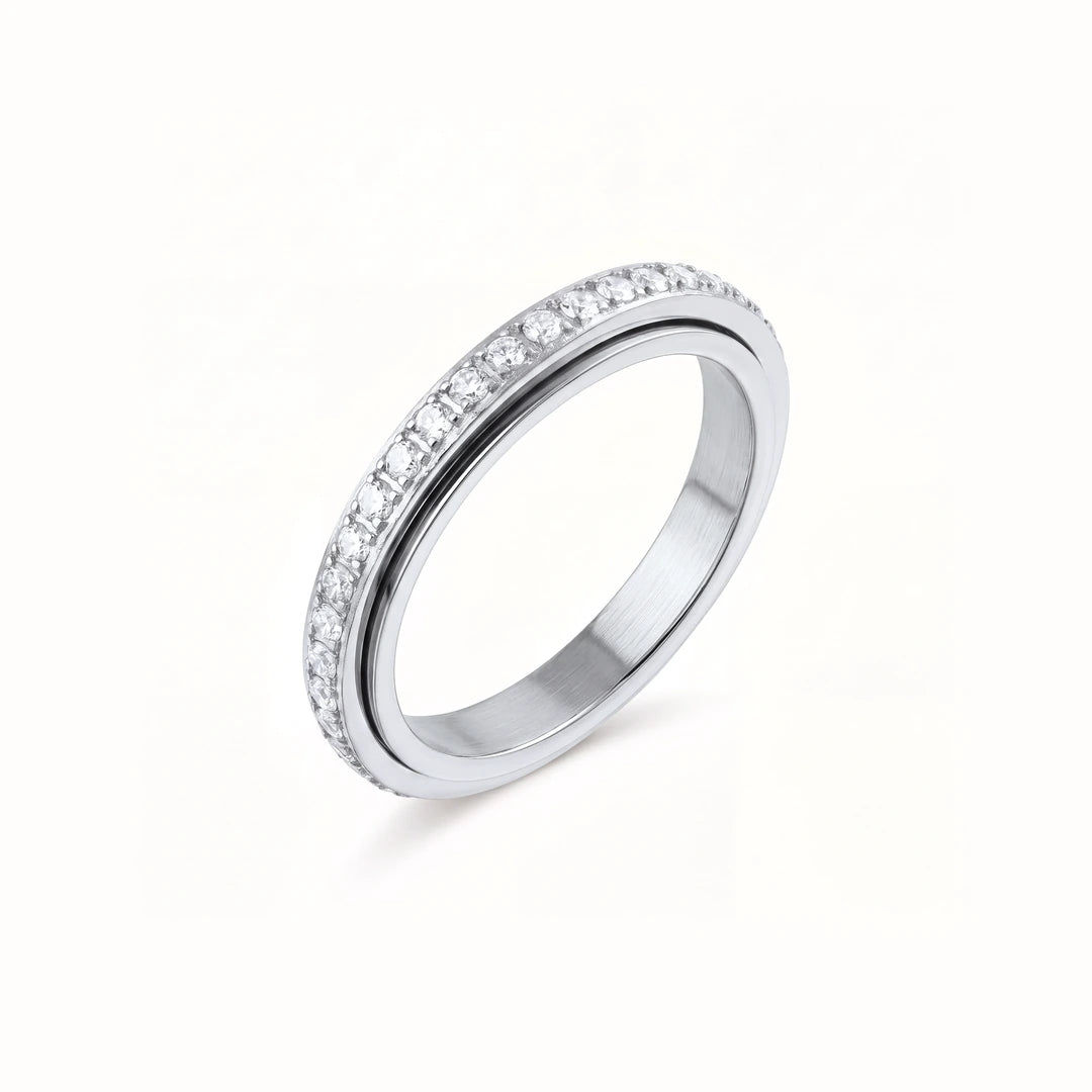 luna spinning ring - silver