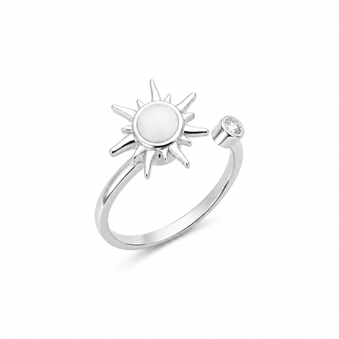 solare opal ring - silver