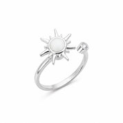 solare opal ring - silver