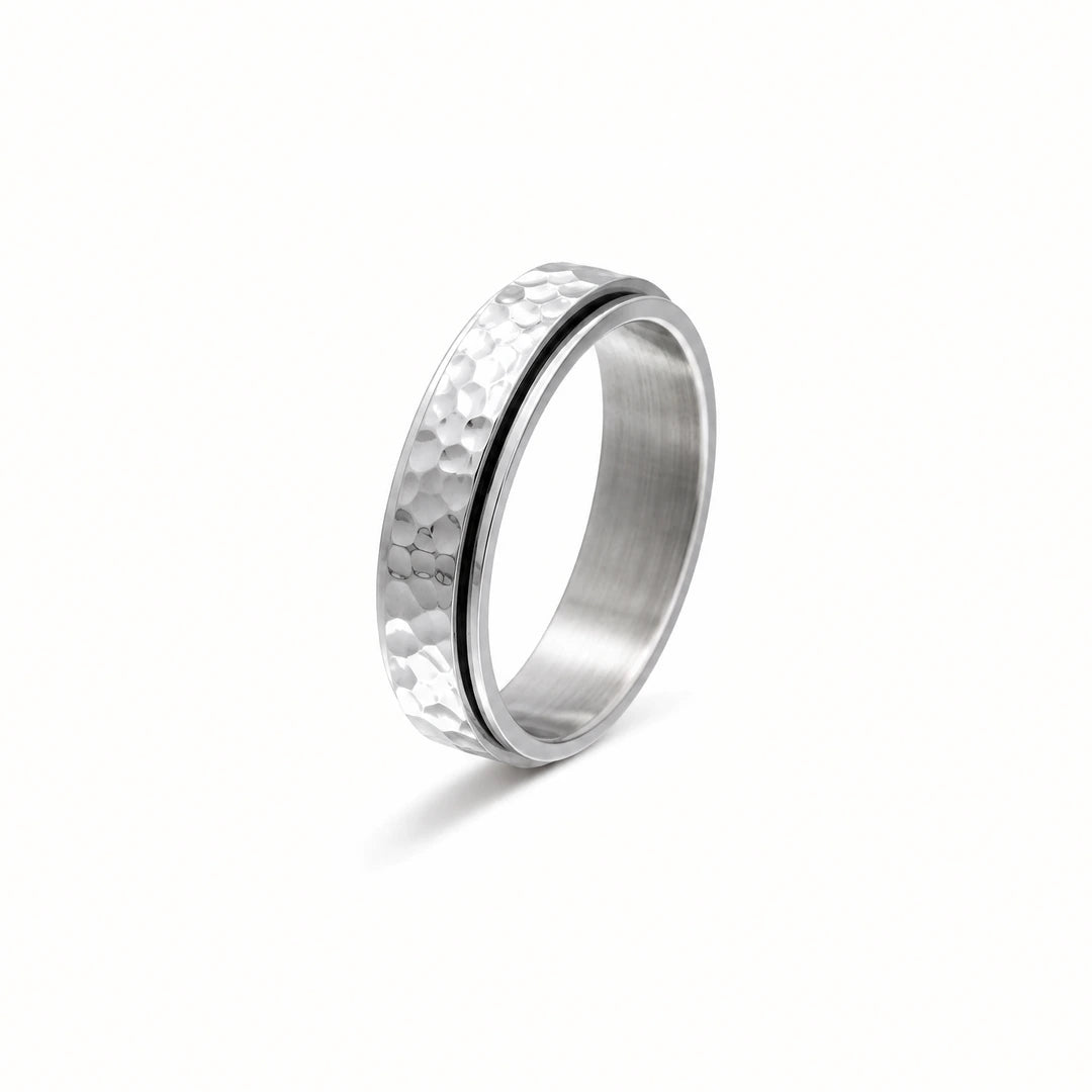 martellata spinning ring - silver