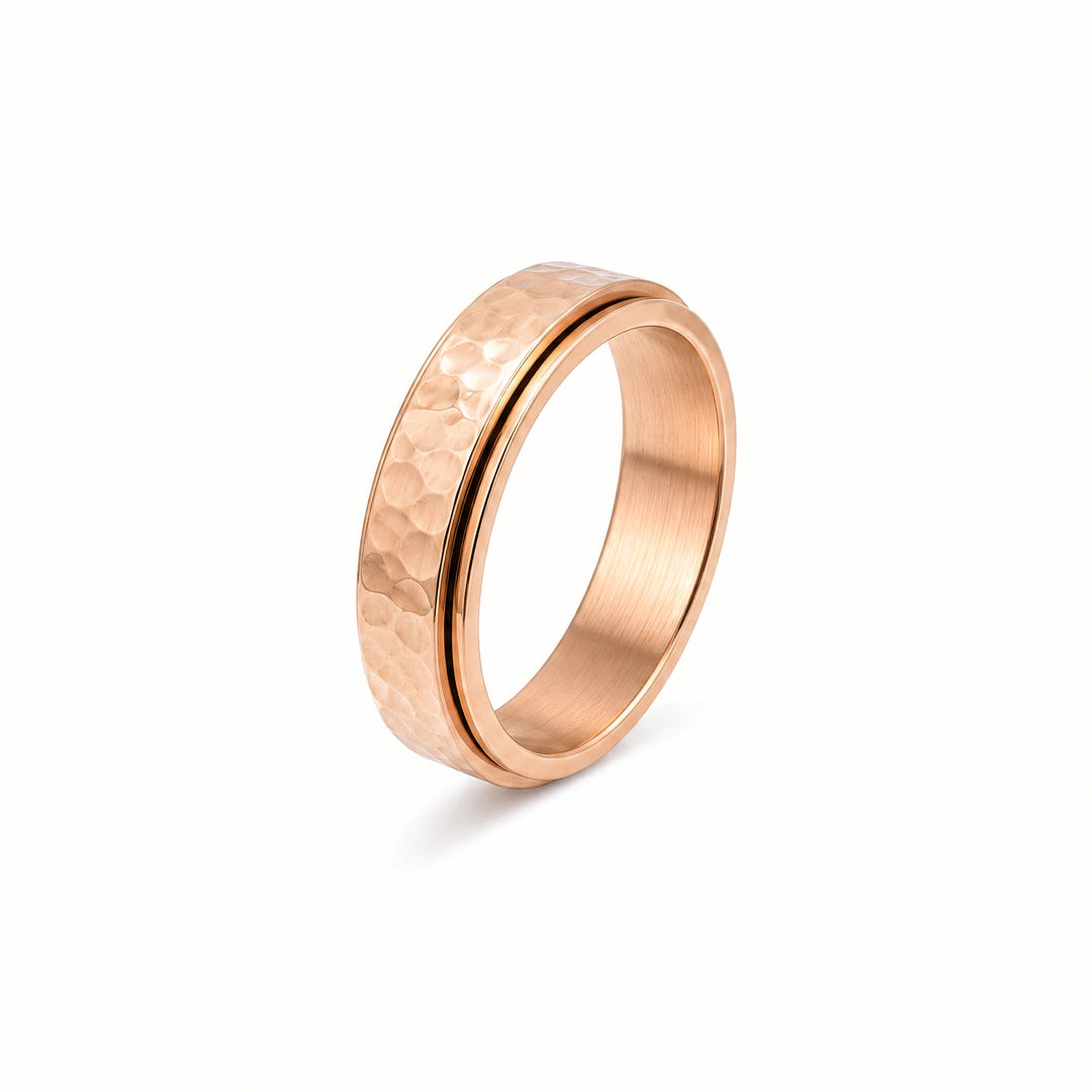 martellata spinning ring - rose gold