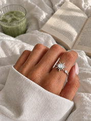 solare opal ring - silver