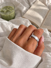 martellata spinning ring - silver