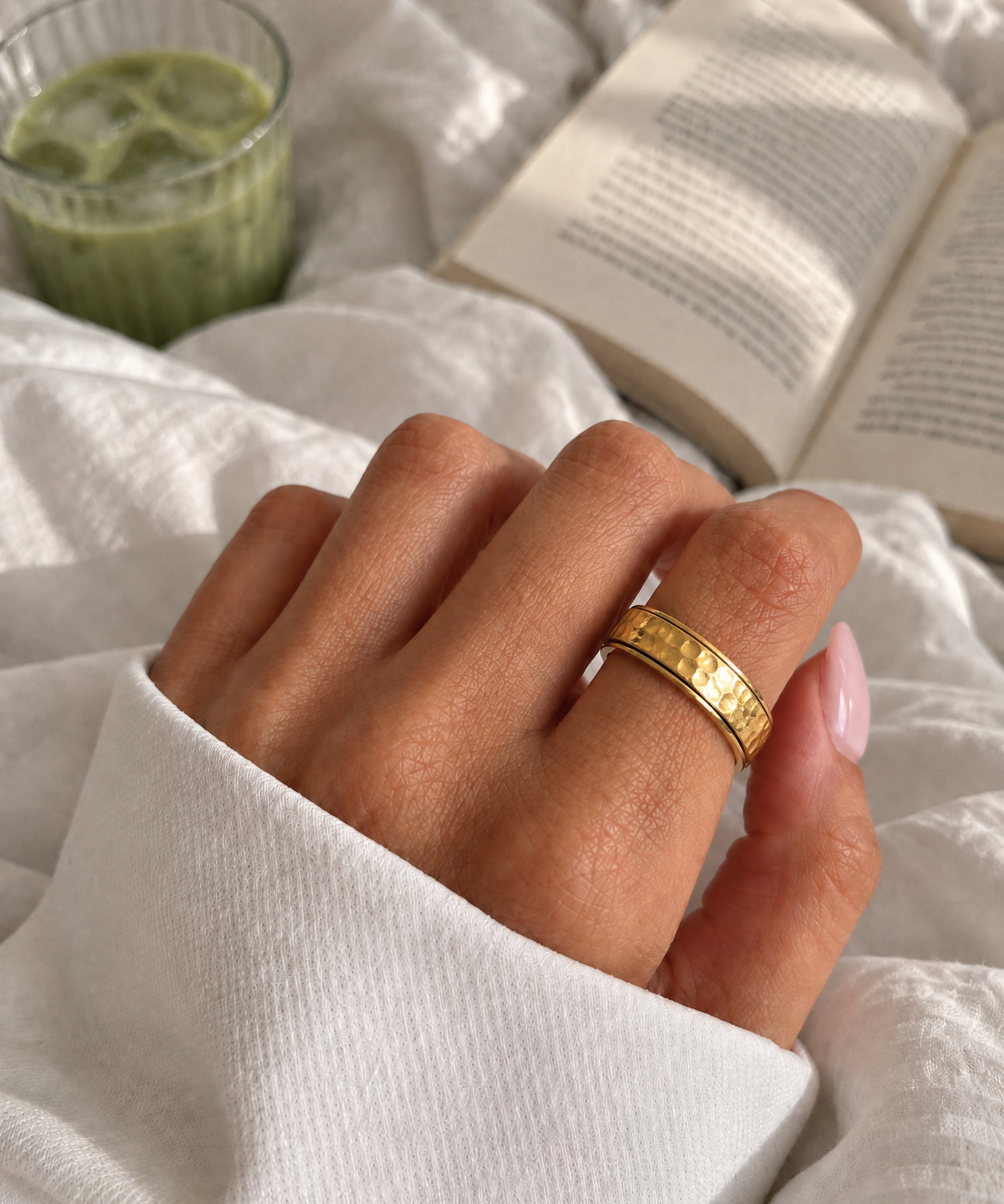 martellata spinning ring - gold